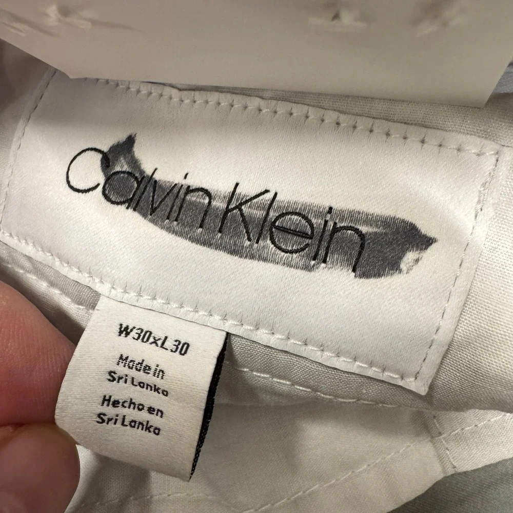 Calvin Klein Chinos Mens 30x30 The‎ Refined Stretch Slim Fit Gray Trousers NEW